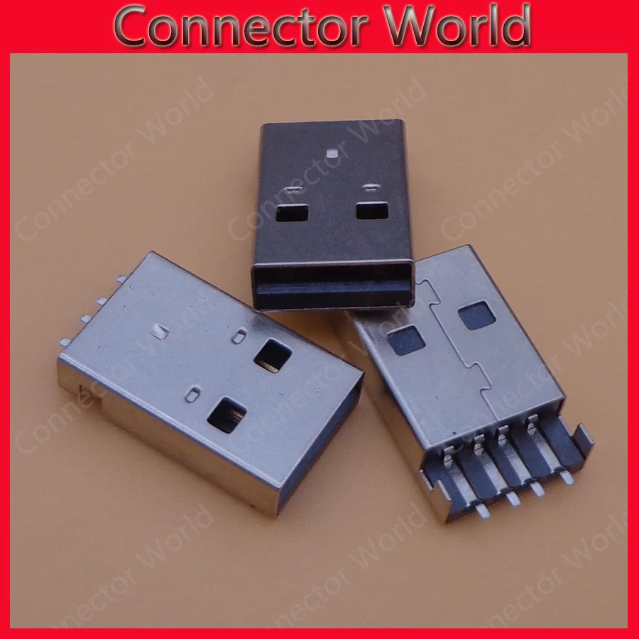 10-1000 шт./лот micro USB 2 0 A Штекерный разъем 4 контакта гнездовой типа черный