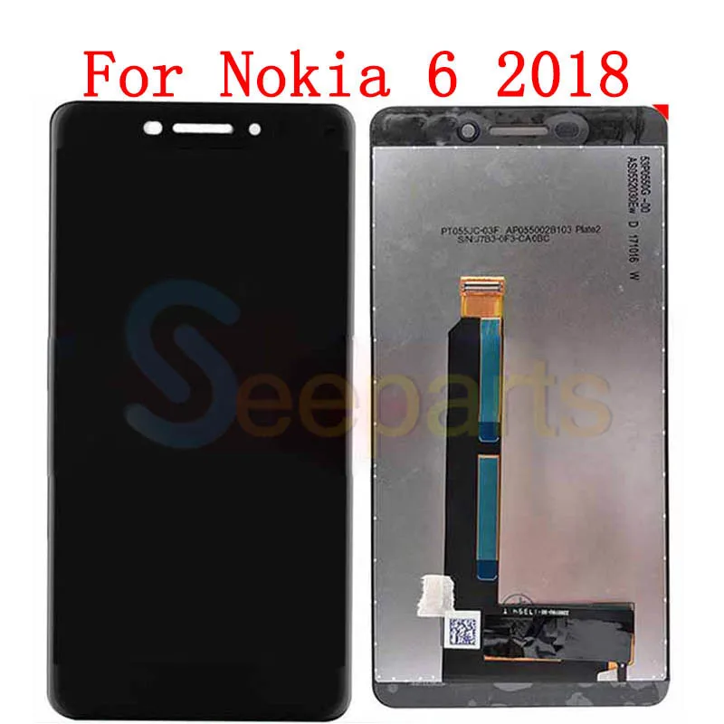 Черный ЖК-дисплей для Nokia 6 5 2018 Plus второго поколения TA-6 1 TA-1045 TA-1050 ЖК-сенсорный