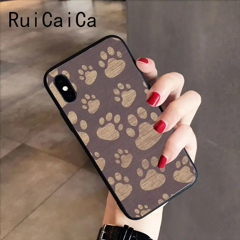 RuiCaiCa отпечаток лапы собаки клиент высокого качества чехол для телефона iPhone 8 7 6S 6Plus X XS MAX 5 5S SE XR 10 Чехол