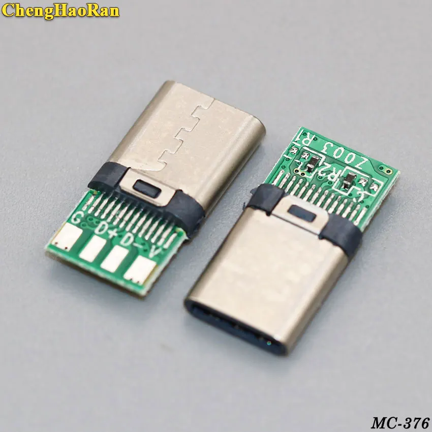 ChengHaoRan 24pin Micro USB 3 1 разъем для зарядного порта типа C штепсельная вилка с ПК