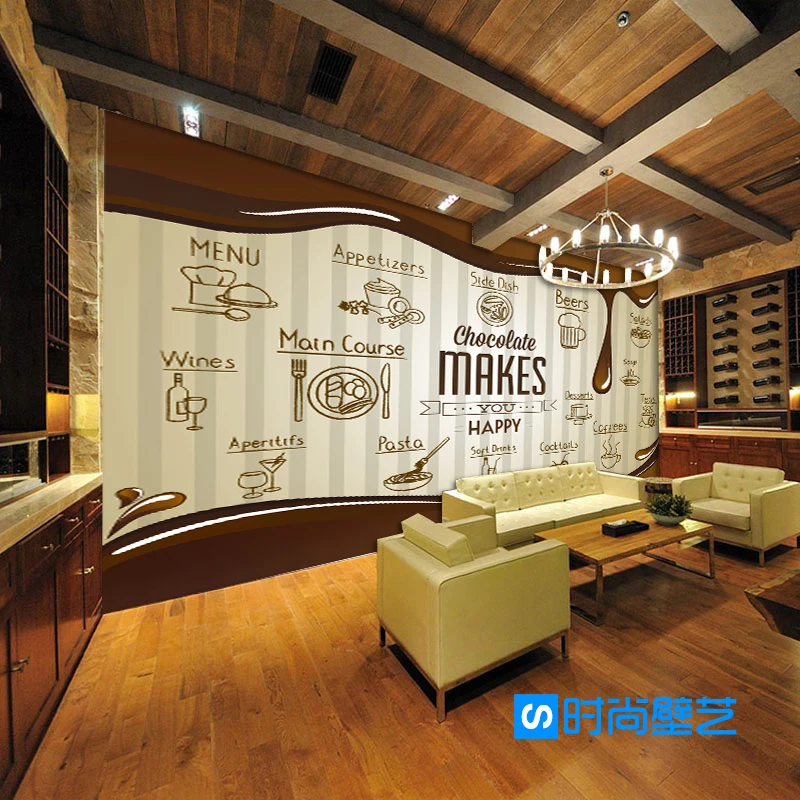 

Photo wallpaper food style chocolate wallpaper restaurant Bar Cafe Snack shop background decoration wallpaper mural