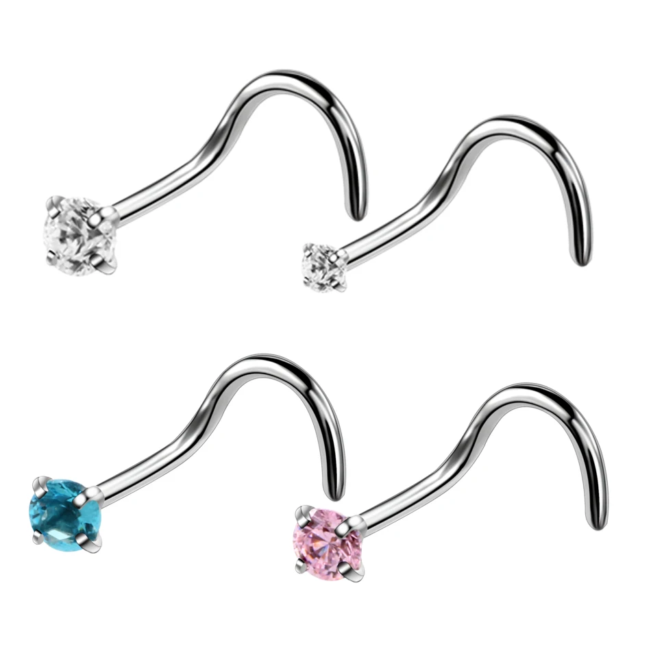 1 шт. стальные кольца для носа с фианитом 20 г|body jewelry|hoops studnose ring |
