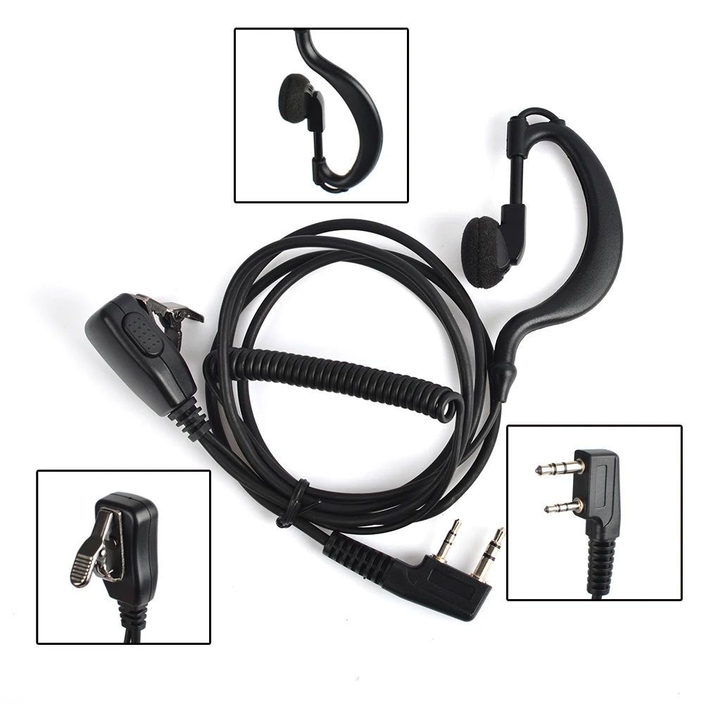 2017 10 Packed Double Needle G-Ear Earphone Walkie-talkie Two-way Radio TH-22A TH-235 TK-378 Interphone with clip | Мобильные