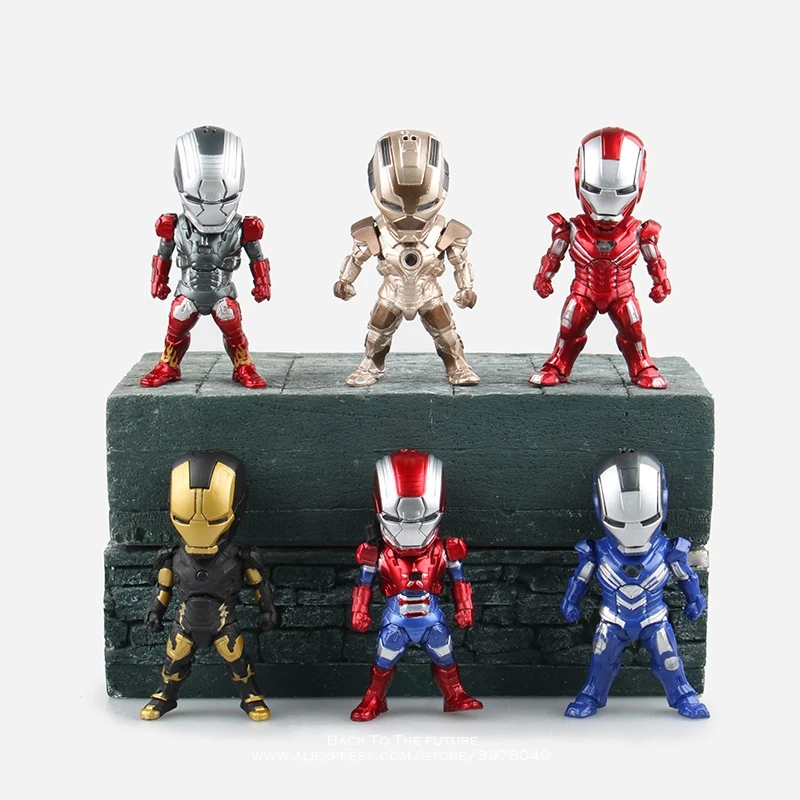 Disney Marvel Мстители Железный человек 3 6 шт./компл. 10 см фигурка коллекция украшений