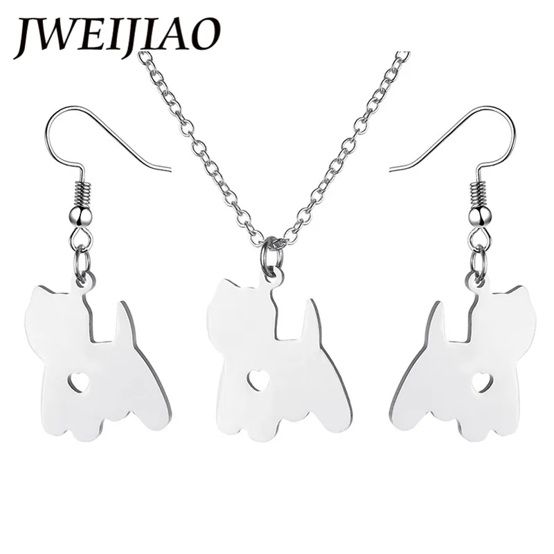 

JWEIJIAO 2018 Fashion Pet Dog Pendant Jewelry Sets Necklaces Earrings Kids Women's Metal Norwich Terrier Necklaces SKU19