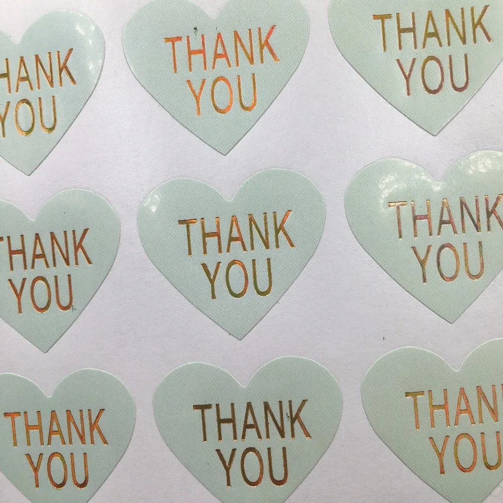

5000pcs/lot 3*3.2cm thank you heart-shaped design Sticker Labels Gift stickers for Wedding seals paper