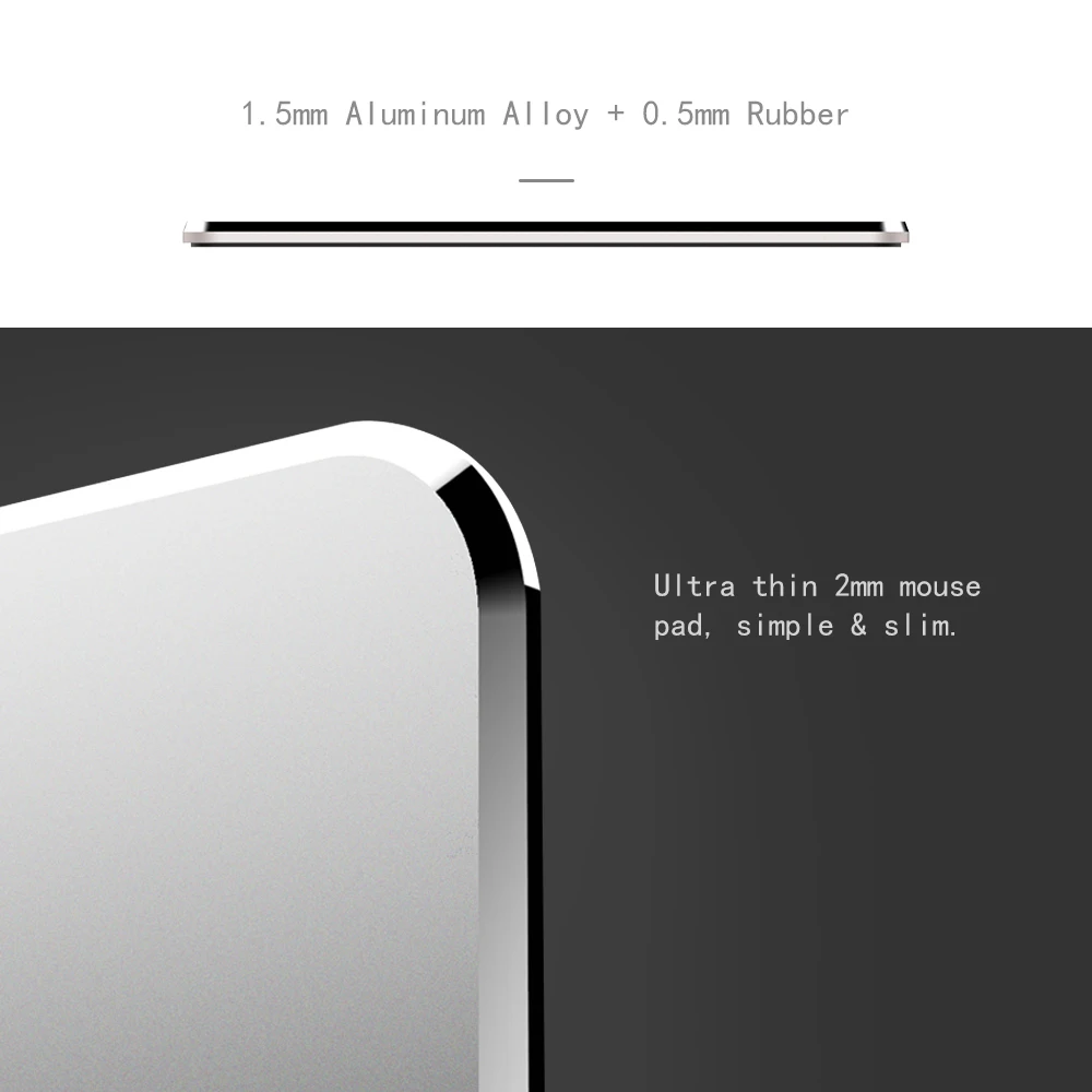 Металлический алюминиевый коврик для мыши Shellnail офиса Жесткий Гладкий волшебный