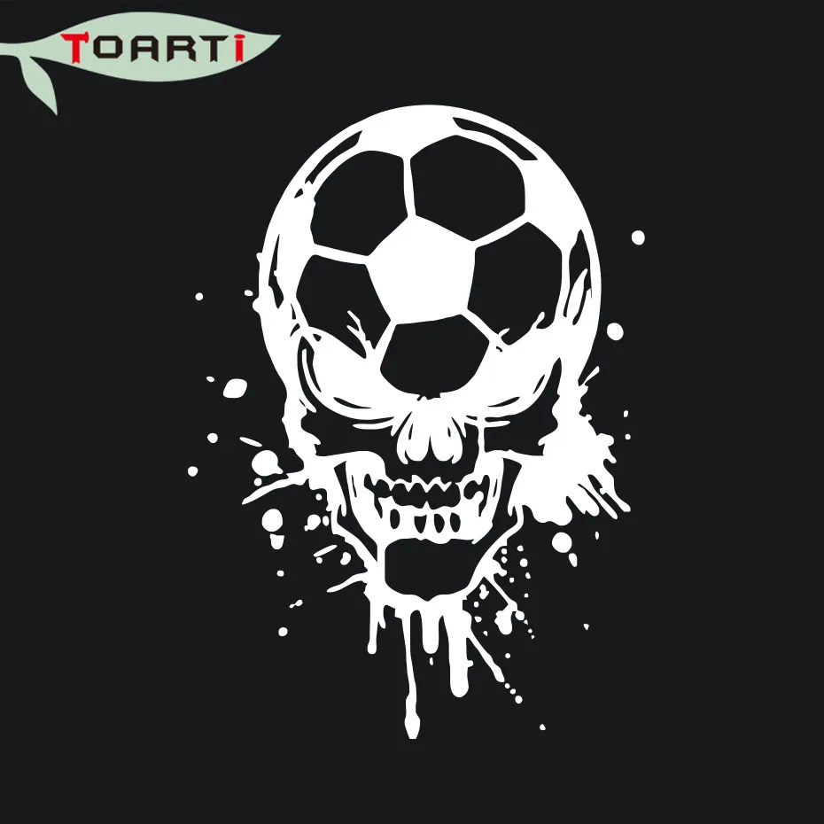 Виниловая наклейка на голову футбольного черепа для автомобиля спортивная игра