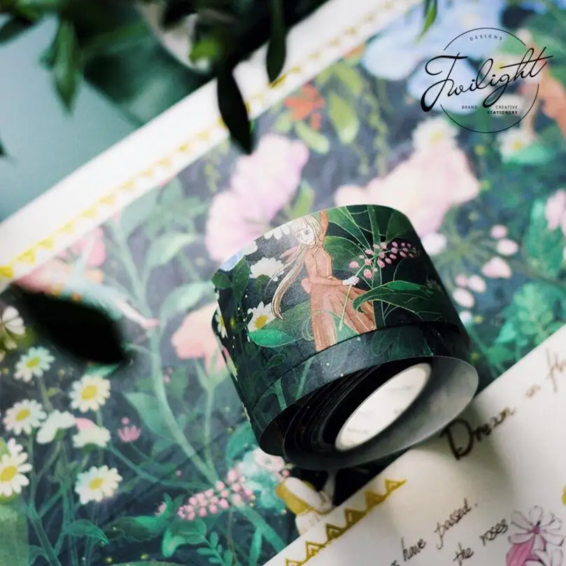 Заемщик Arrietty тропический лес декоративный скотч с цветочным принтом DIY стикер