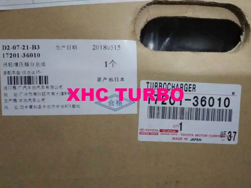 Новый оригинальный Турбокомпрессор 17201-36010 для TOYOTA Highlander Crown Lexus NX300 8AR-FTS 2 0 T 162KW 2015- |