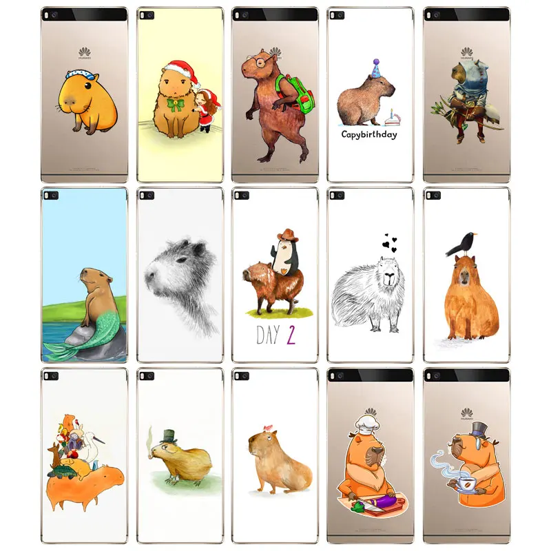 DREAMFOX M421 Cartoon Paniting Capybara Soft TPU Silicone Case Cover For Huawei P8 P9 P10 Lite Plus 2017 Honor 8 Pro 9 6X |
