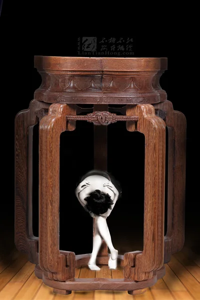 Китайская скамейка для ручной работы LIANTIANHONG NeoClassice резьба заусенцы розовое