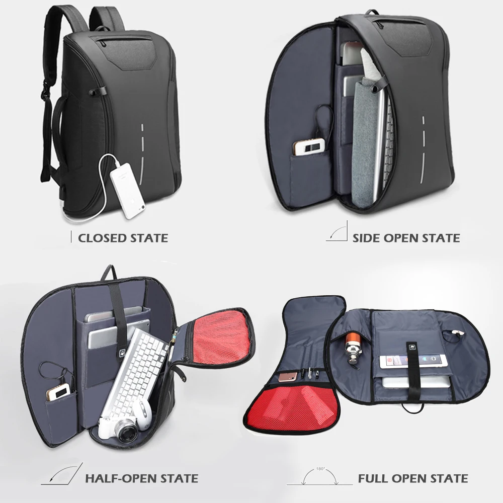 Мужской рюкзак для ноутбука VENIWAY водонепроницаемый с usb-зарядкой 15 дюймов | Багаж