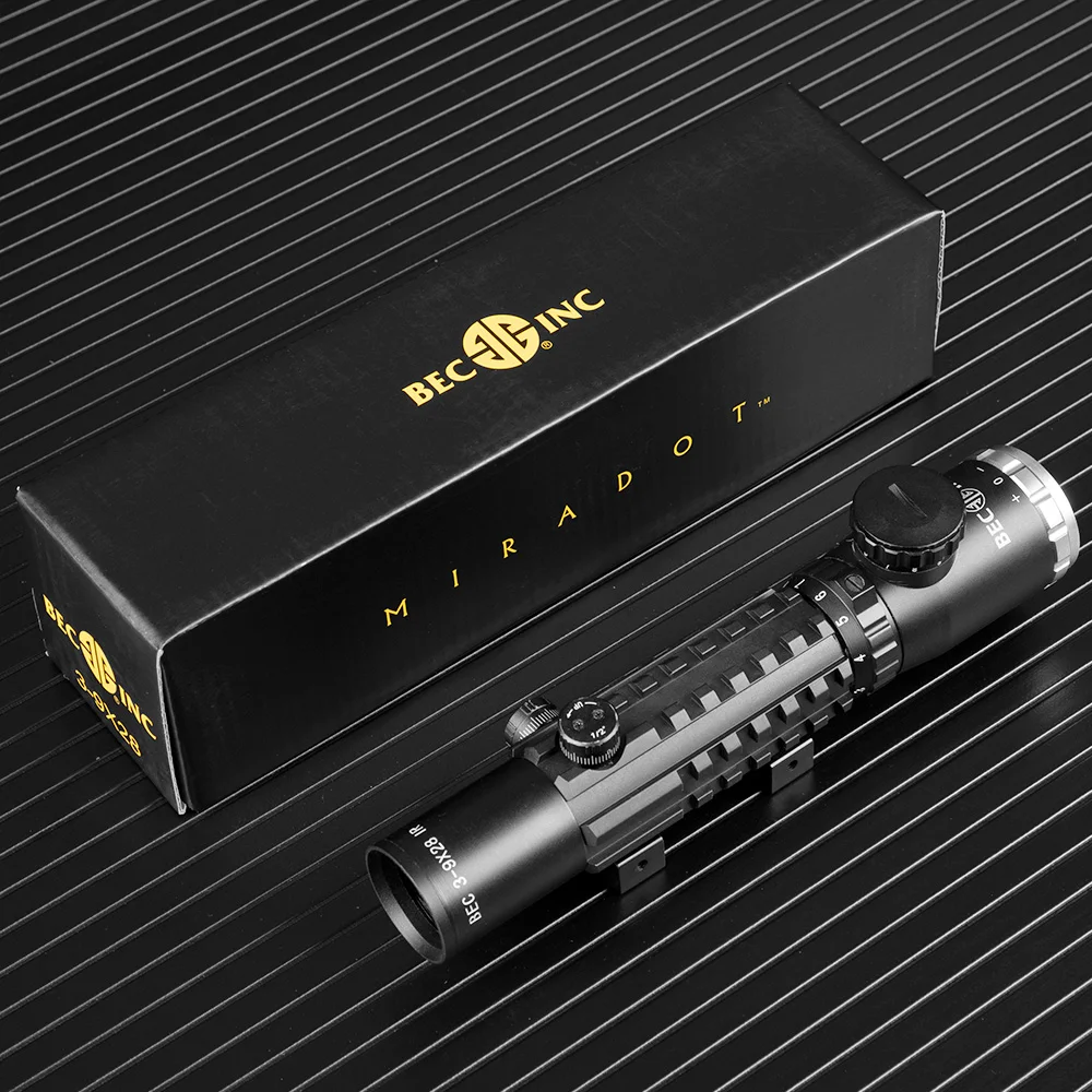 BEC 3-9X28 Красный Крест прицел тактический оптика Riflescope Fit 20 мм рельсы винтовки прицелы для охоты