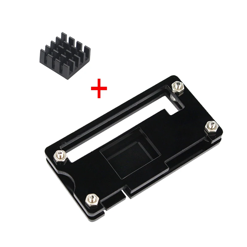 Последний Raspberry Pi Zero W акриловый чехол+ алюминиевый теплоотвод для RPI Zero Box Cover Shell Корпус чехол s также для RPI Zero V1.3 - Цвет: Черный