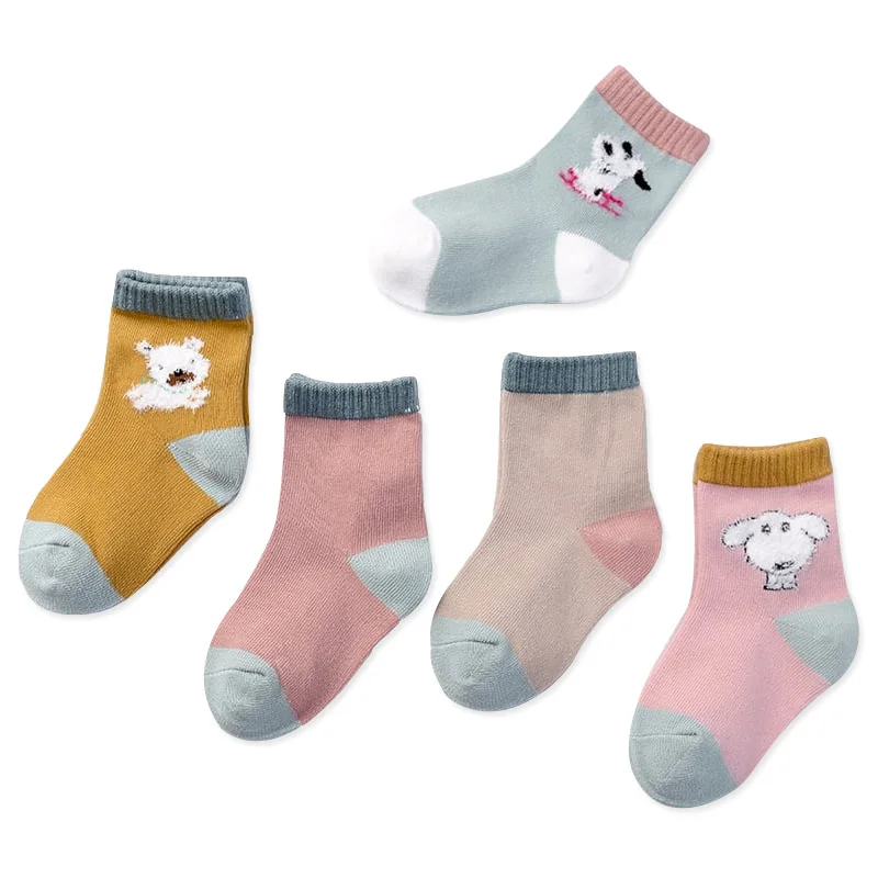 5pairs/lot Winter Autumn Cotton Cartoon Mid Tube Socks Breathable Newborn Baby Girl Warm Soft Infant Boy | Детская одежда и обувь