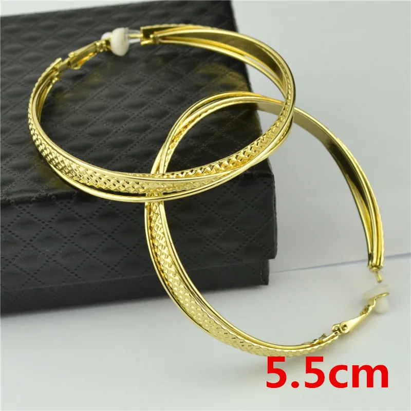 gold clip 5.5cm Серьги на клипсах с большими кругами для женщин, с подушечкой, без пирсинга, без отверстия, золотые, серебряные, сплав, круглые, модные ювелирные изделия, сексуальные, Новинка - Окраска металла: gold clip 5.5cm
