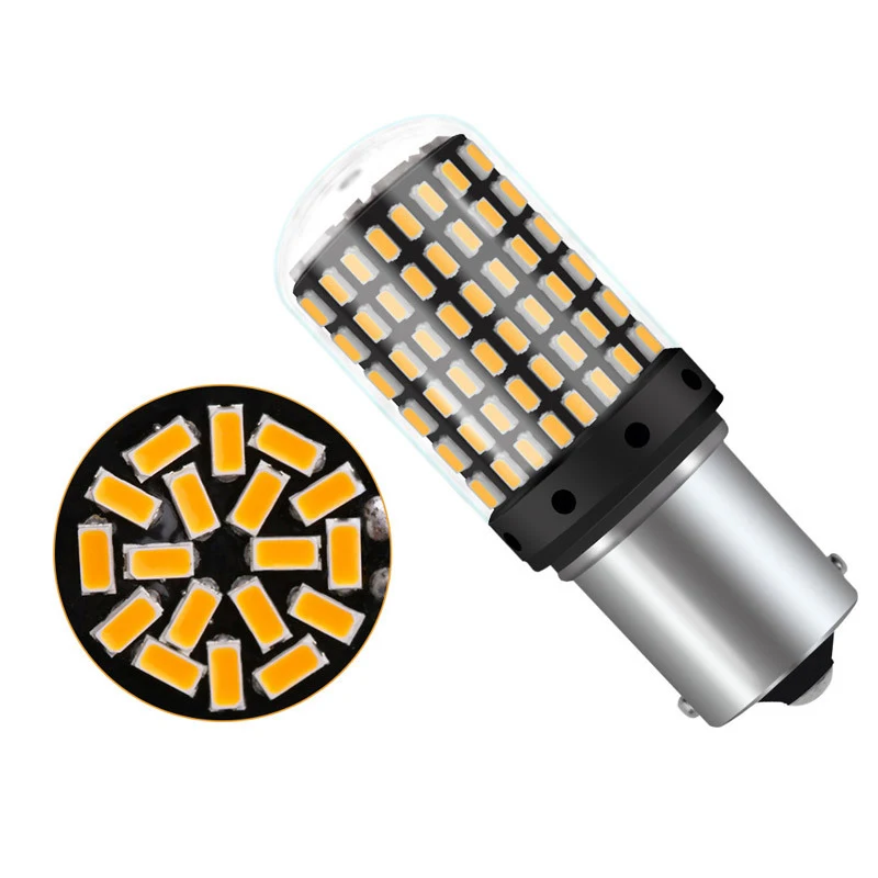 1 шт. 1156 светодиодные Canbus BA15S P21W S25 144 LED 4014 чипы 6000K белый красный желтый стоп