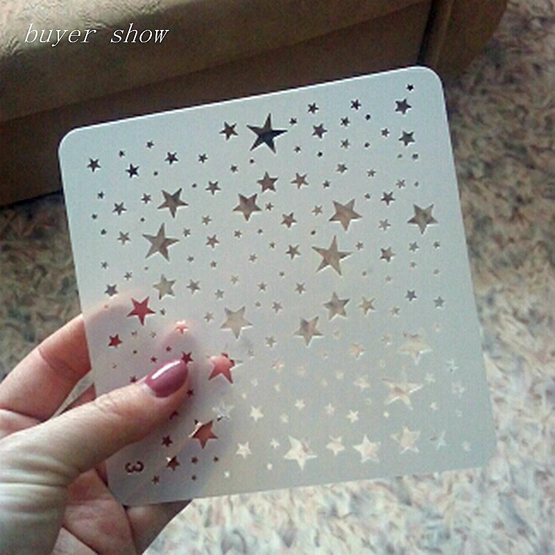 1pc 13*13 Gypsophila Stencils DIY home decoration drawing Laser cut template Wall Stencil Painting for Wood Tiles Fabric - купить по