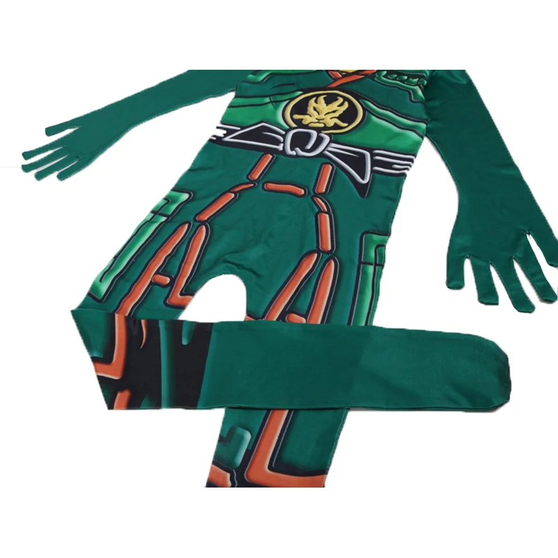 Зеленый костюм ниндзя детские комбинезоны для мальчиков детская одежда детей на
