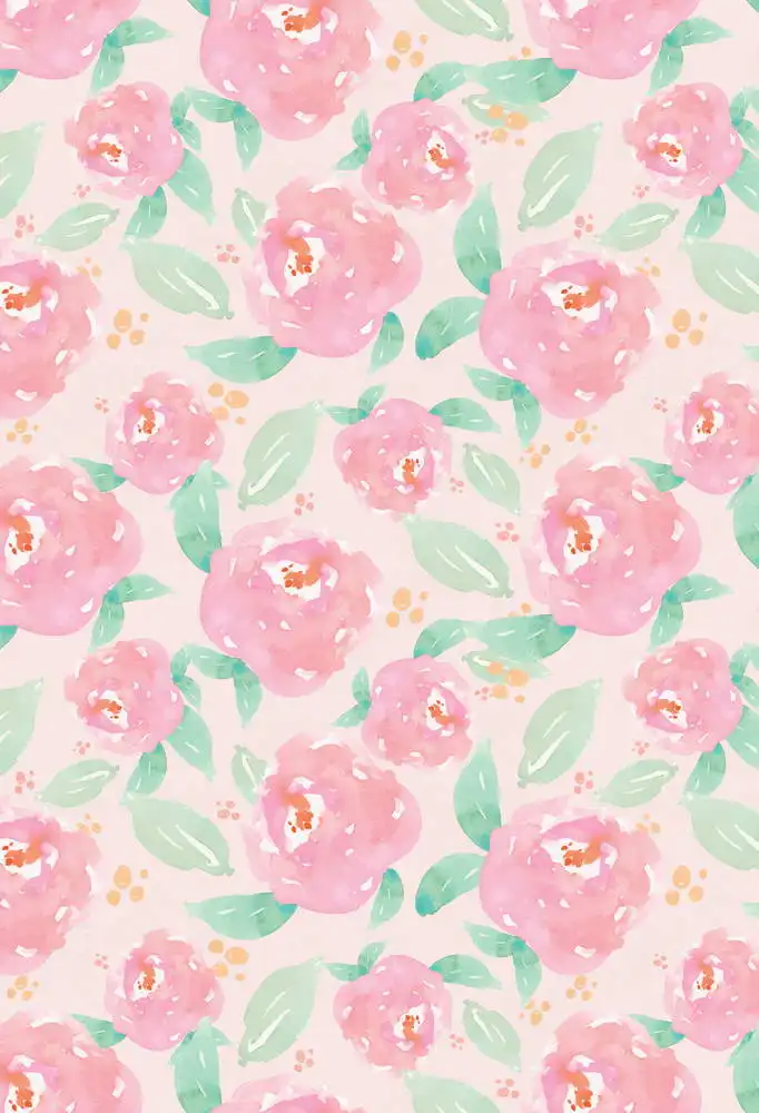Пользовательские виниловые тканевые акварельные розовые цветочные обои