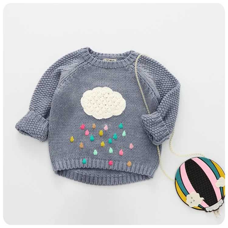 Детский трикотажный свитер с длинным рукавом на осень/зиму|cloud sweater|girls sweater coatssweater