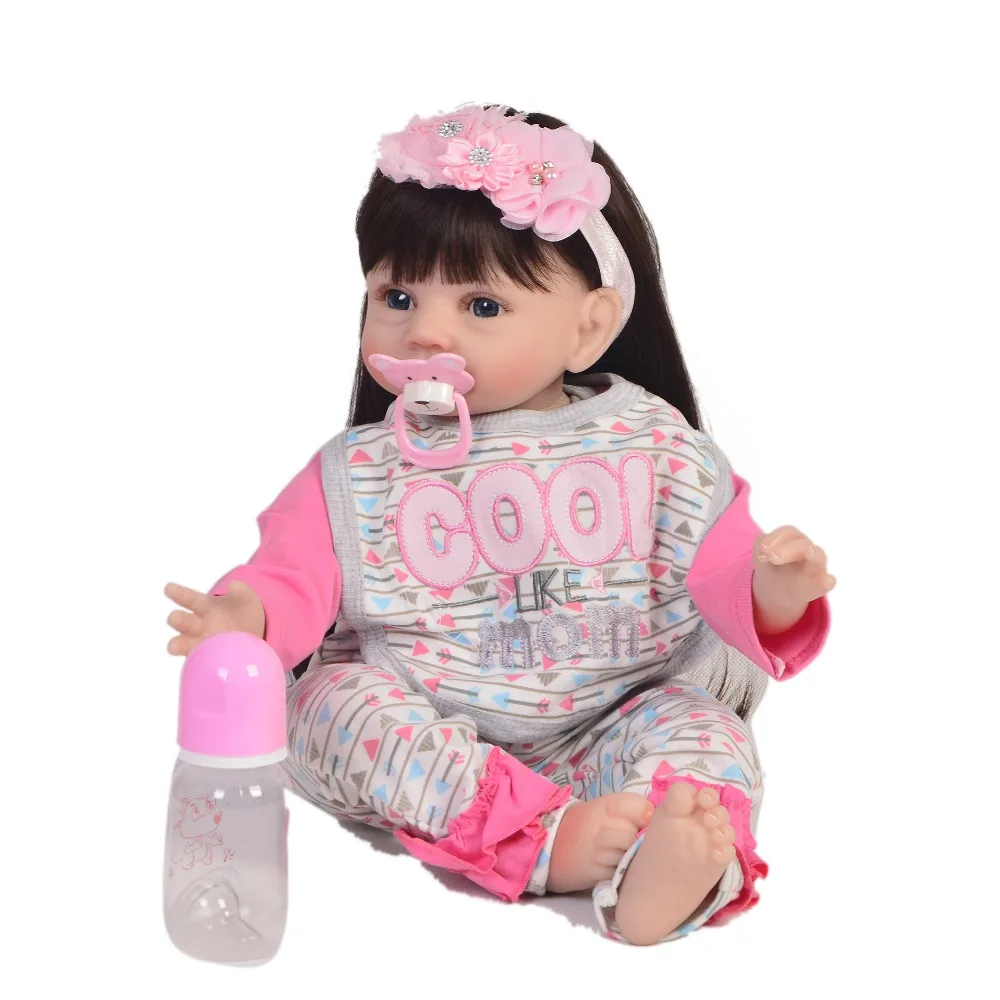 

22inch Reborn Baby Doll Toy For Girl Vinyl Newborn Princess Babies Alive Bebe Boneca Christmas Birthday Gift presents for sale