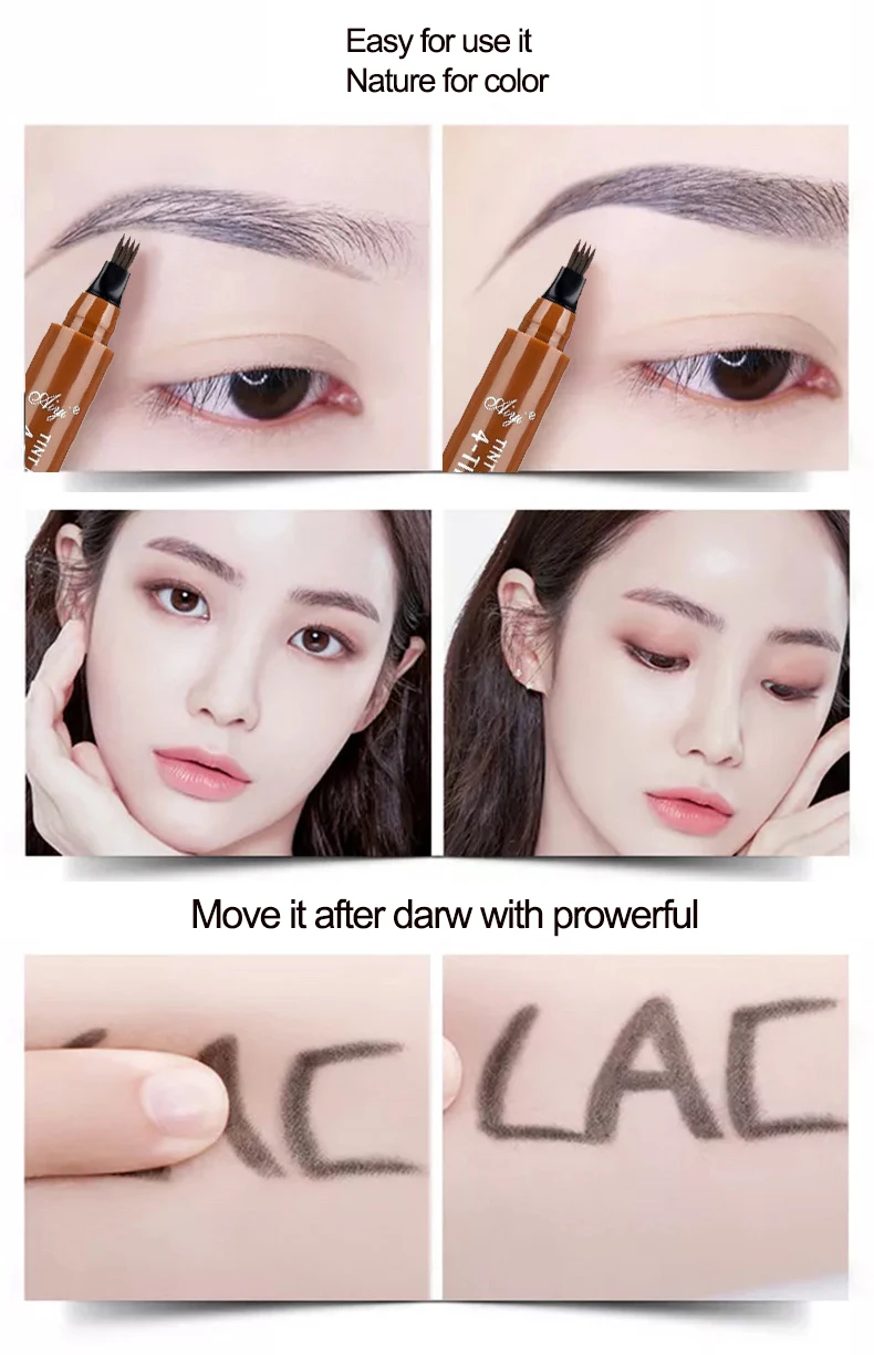 Microblading ручка для бровей водостойкая для формирования бровей Карандаш для татуировки хна для бровей легко носить макияж для глаз жидкая ручка для бровей