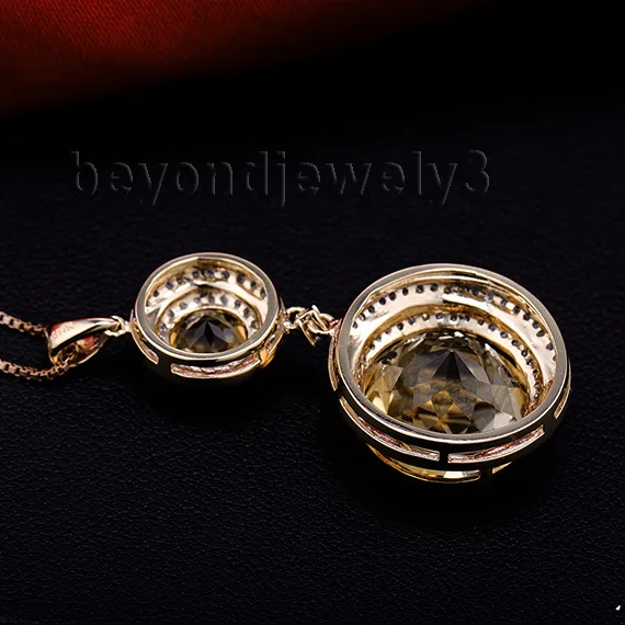 Новинка! 14Kt желтое золото 10.38ct натуральный цитрин Фантастический свадебный кулон
