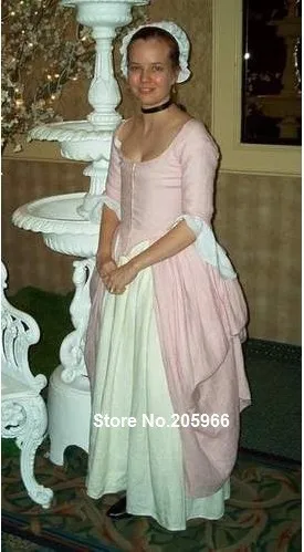 Сделанное на заказ платье в викторианском стиле 18 го века белое и розовое белье