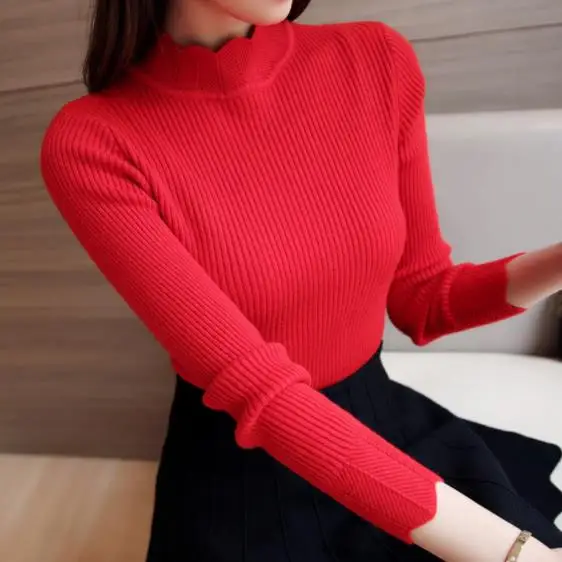 Blusas de inverno feminina Autumn Winter Knitted Sweaters Women Pullover Turtleneck Long Sleeve Solid Slim Sueter mujer DC999 | Женская