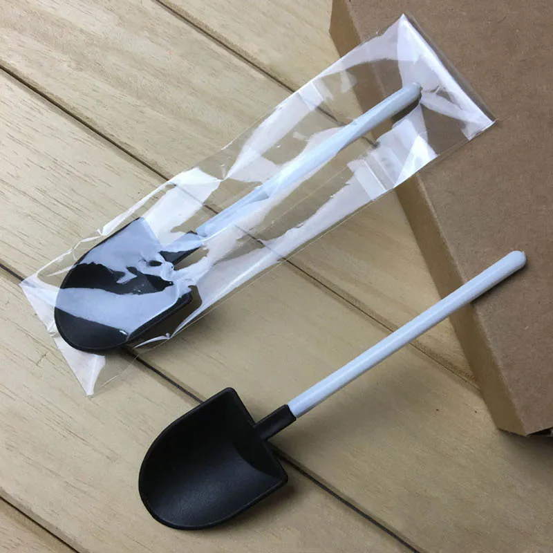 100 шт./лот 12 см Специальная Черная одноразовая пластиковая ложка для мороженого