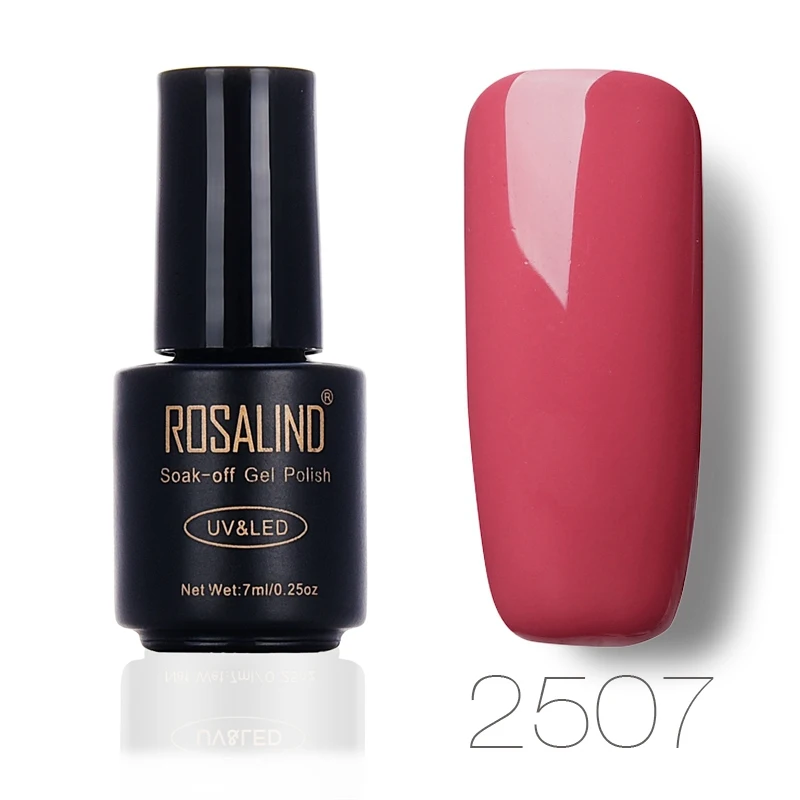 2507 ROSALIND 7 мл Лак для ногтей Горячая чистый цвет серии замочить от гель лак Полупостоянный гель лак для ногтей - Цвет: 2507