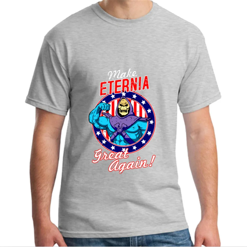 DIY Латинской футболки Для мужчин размера плюс сделать Eternia Great Again топы с