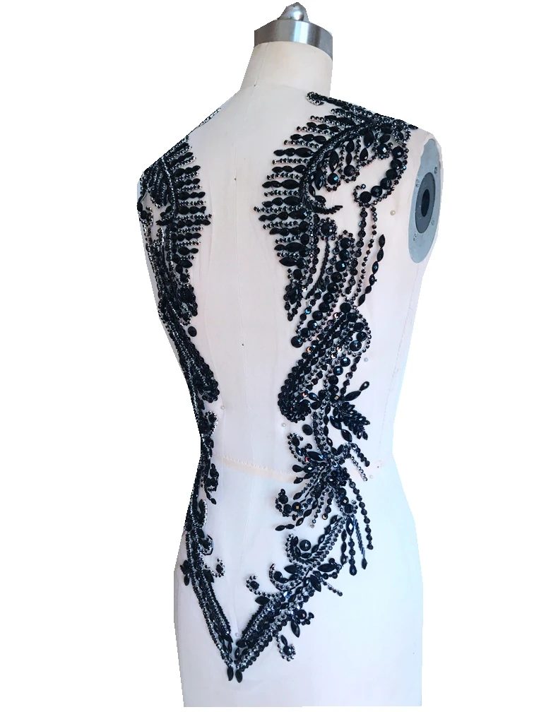 Стразы ручной работы аппликации из сетки прозрачные нашивки отделка 62*39 см для