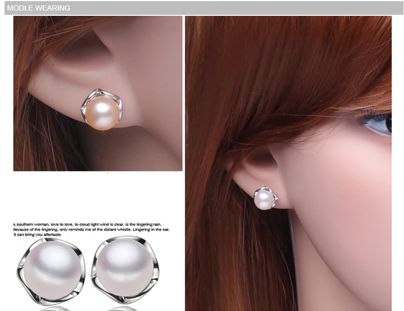 ZHBORUINI Fashion Pearl Jewelry Sets Natural Freshwater Necklace Earrings 925 Sterling Silver Set For Women Gift | Украшения и