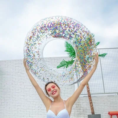 120cm colorful 70 см/90 см/100 см/120 см блестящие бассейн плавательный круг для взрослых детей плавает надувные Забавные игрушки Плавающий надувной матрас boia - Цвет: 120cm colorful