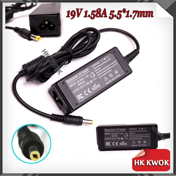 Новый блок питания европейского стандарта + 19 в 5 а 1 7 * мм для acer aspire one ZG8 ZE6 ZE7 X108 A110L