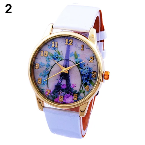 Новый Дизайн платье женское розы Эйфелева башня Искусственная кожа аналоговые