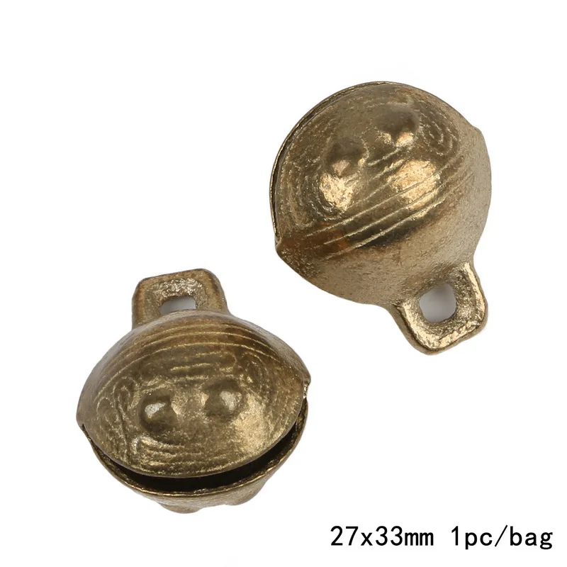 27x33mm 1pcs Ретро стиль медные колокольчики для фестиваля вечерние украшения/елочные украшения/DIY ремесла аксессуары - Цвет: 27x33mm 1pcs