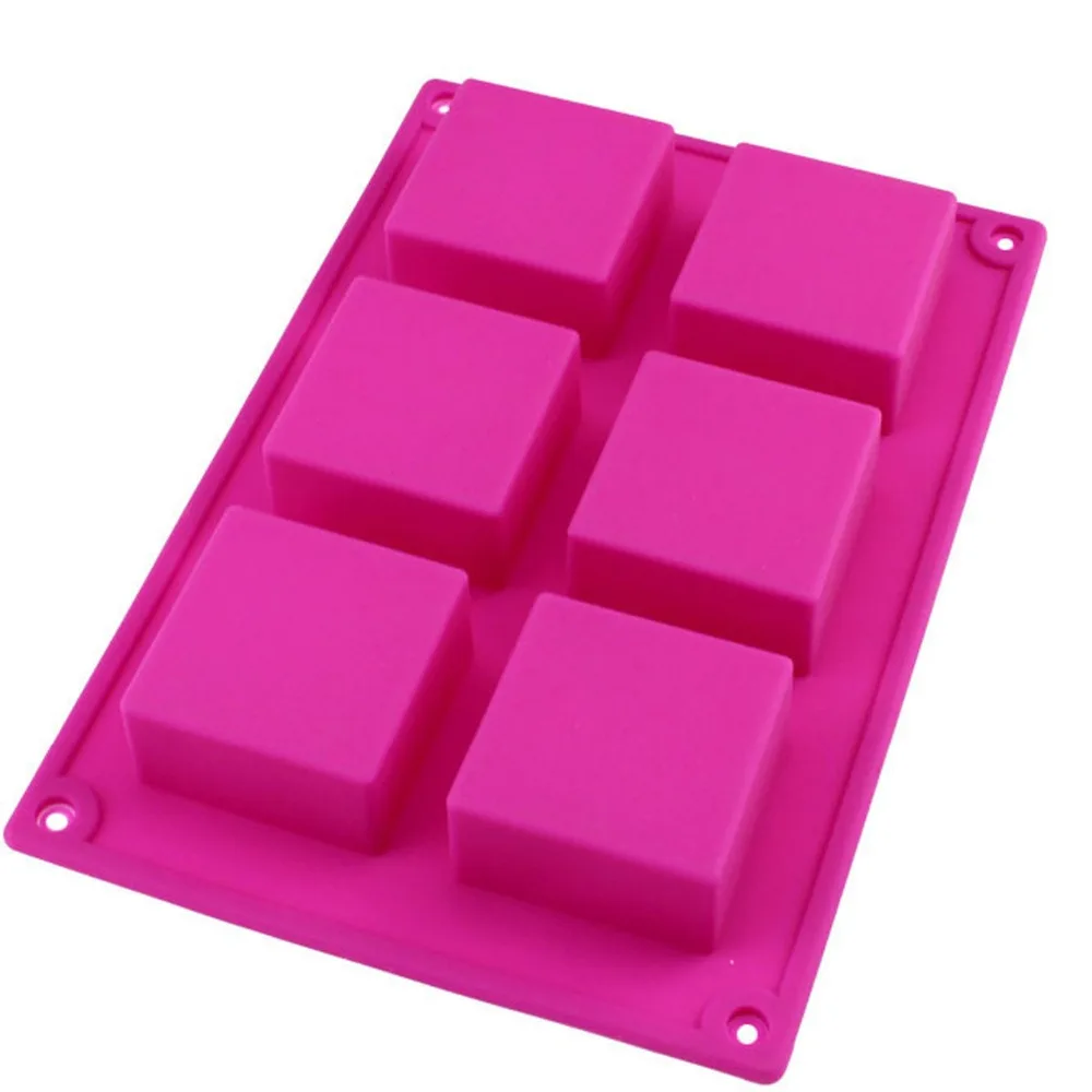 6 чашек квадратная форма ручная работа для мыла силиконовые формы торта