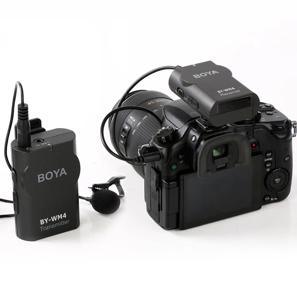 BOYA BY-WM4 Беспроводная система микрофона Lavalier для видеокамеры iphone android смартфон Canon