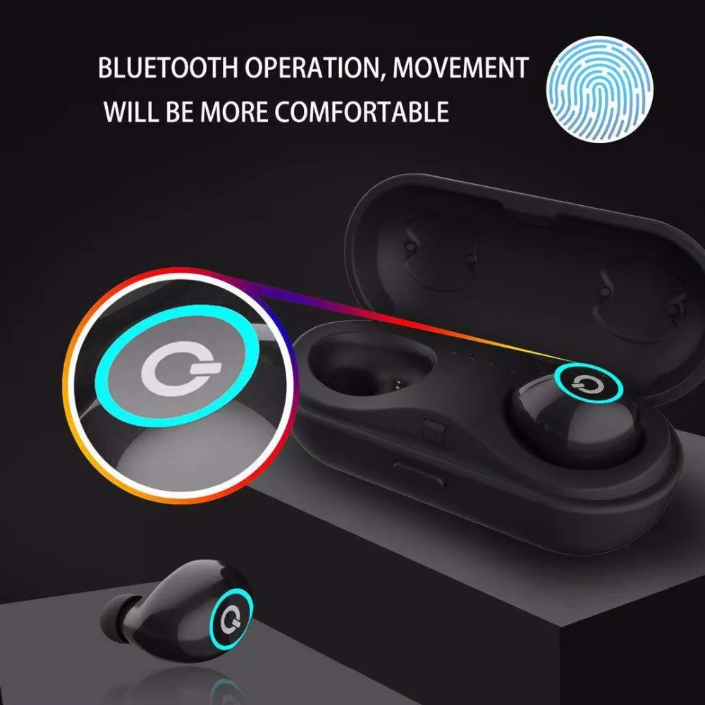 TEBERBOOM Q18S Wireless TWS Earbuds V5.0 Bluetooth Earphone Headset Deep Bass Stereo Sound Sport For Samsung Iphone | Электроника