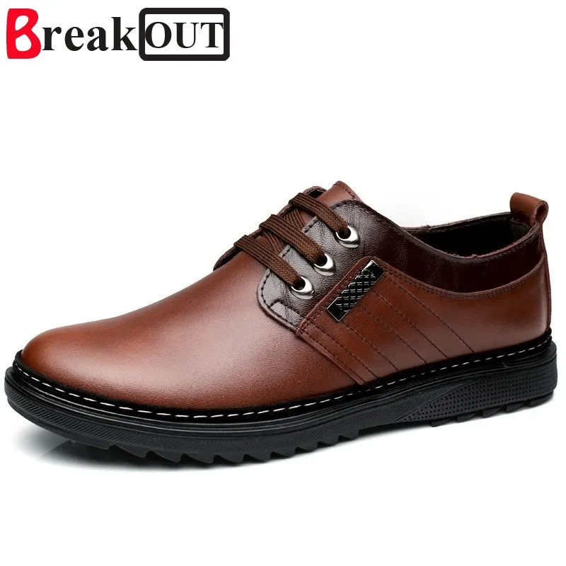 Break Out Men Shoes for Formal Genuine Leather Business Dress Breathable Spring Summer Oxfords | Обувь