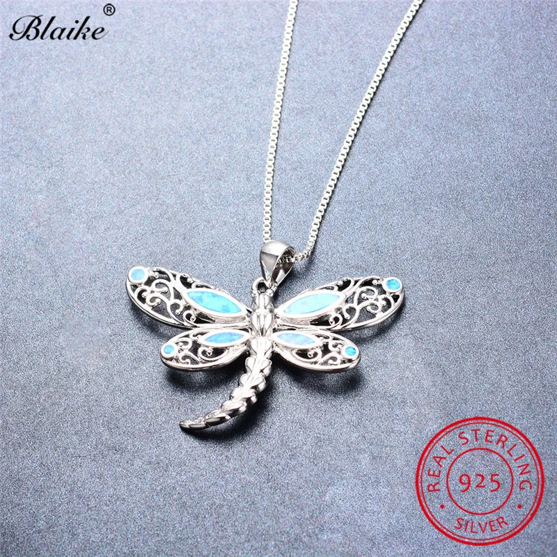Ожерелье Blaike из серебра 925 пробы с голубым огненным опалом для женщин чокер в виде