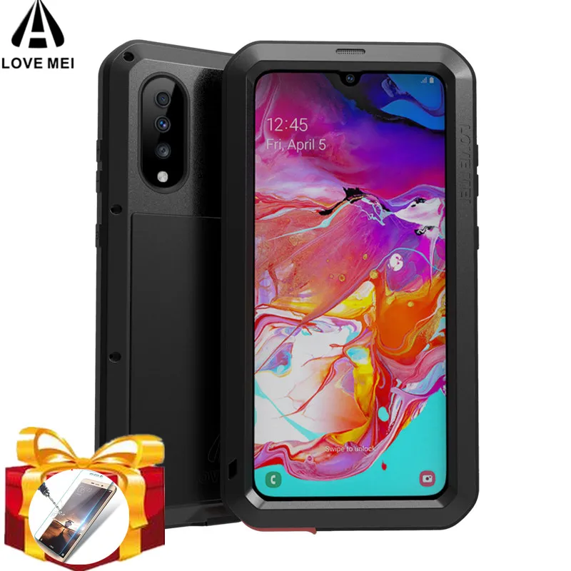 Мощный металлический чехол LOVE MEI для samsung Galaxy A70, водонепроницаемый чехол, Алюминиевый противоударный чехол для samsung A70 Gorilla glass A 70