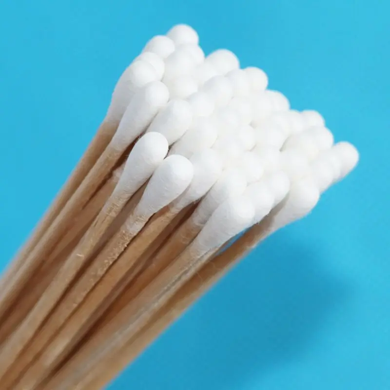 200 шт 15 см длинный ватный тампон с деревянной ручкой с одной головкой q-tips стерильные палочки для чистки носа ушей инструмент для удаления макияжа