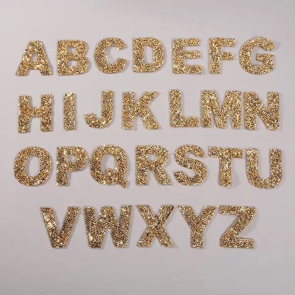 26 шт./компл. 3D Стразы A-Z английские буквы гладить на заплатка для одежды сумки DIY Украшение Алфавит Аппликация патч 5 цветов