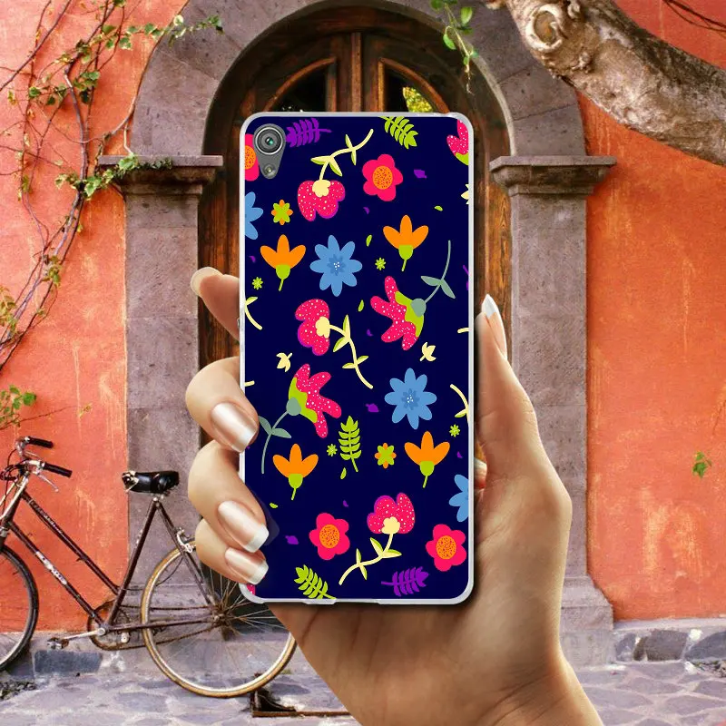 Amoled цветок силиконовый мягкий чехол TPU Чехлы для мобильных телефонов Sony Xperia XA XZ Z Z1