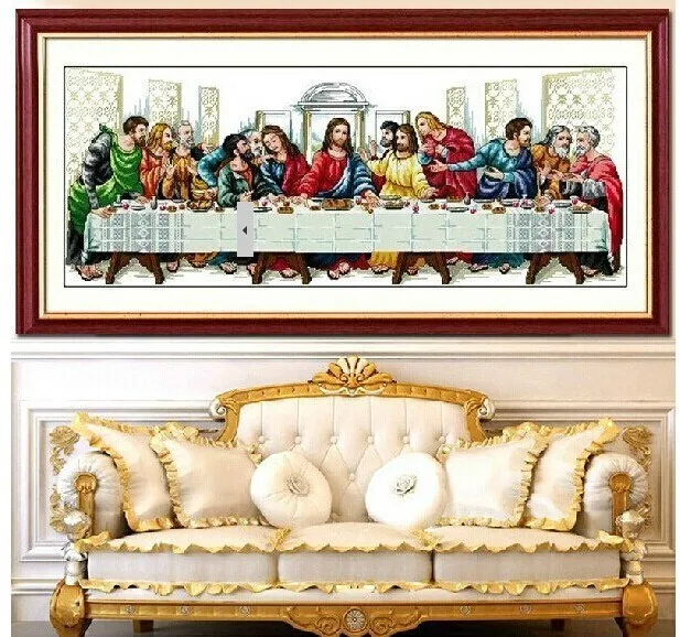 Printed For Cross Stitch Kits The Last Supper Jesus Christ Religion Series With Tools Needles DIY needlework set wall home decor | Дом и сад